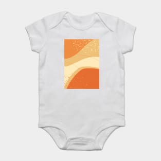 Modern Abstract Organic Shapes in Yellow and Orange Baby Bodysuit